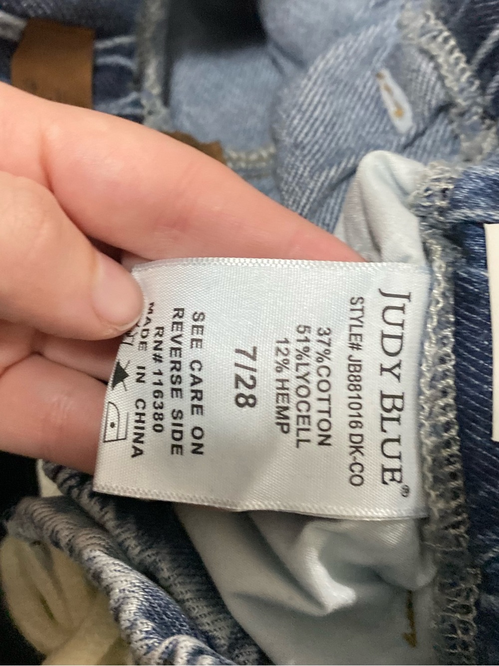 NEW JUDY BLUE Chill Threads Rigid Palazzo Wide Leg Drawstring Jean Size 7 / 28 - Picture 7 of 9